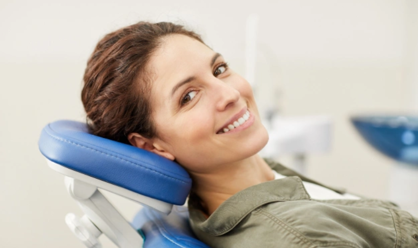 A patient undergoing periodontal exam at Palouse View Dental in Moscow ID